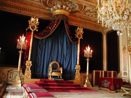 Napoleon's throne room at Chateau Fontainbleau, France