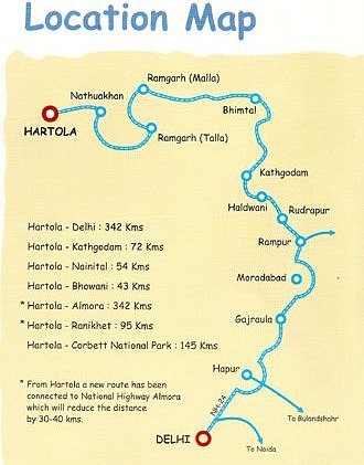 Road Map Hartola Ramgarh Bhimtal Kathgodam Haldwani Rampur Moradaba Delhi