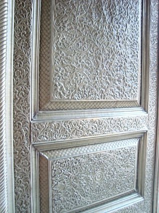Silver crafted door to the temple premises of Sri Banke Bihari ji Maharaj