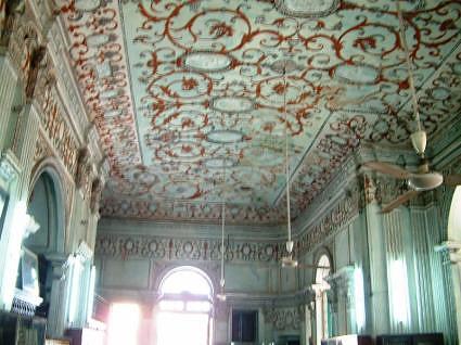 Painted ceiling in the library, La Martiniere College Lucknow