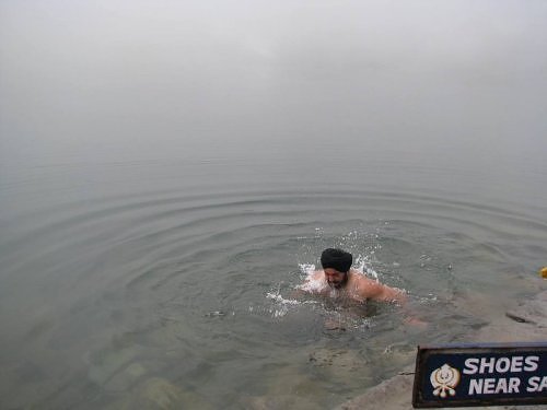 Dip in the Hemkund Sarovar lake