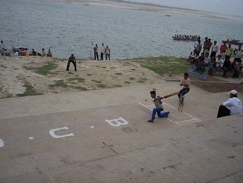 Cricket match on the banks of River Ganga, Varanasi 