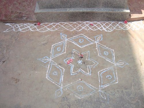 Rangoli pattern from Bangalore, Shanthinagar