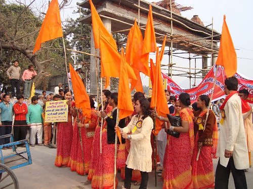 Maha Kumbh 2010, women at Niranjani Akhara peshwai, Haridwar